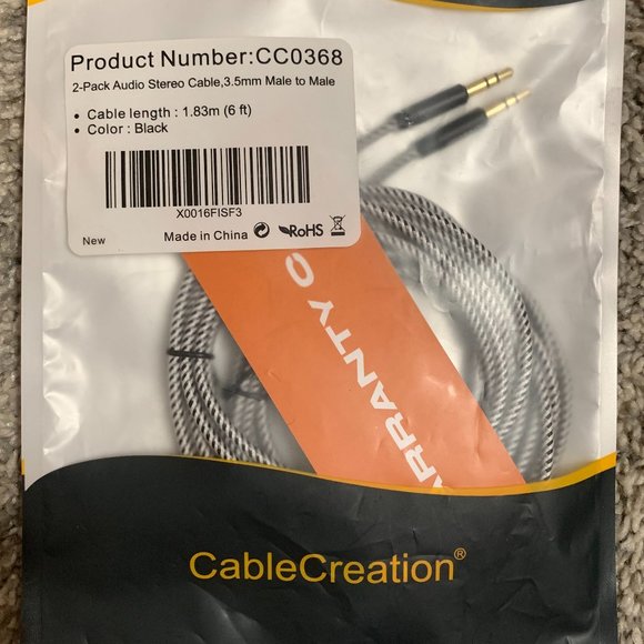 NWT 2-Pack 6ft Aux Cables - Picture 1 of 1
